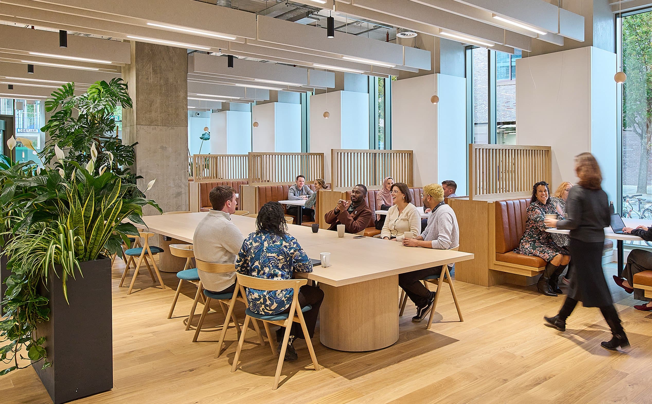 People in the cafe area
